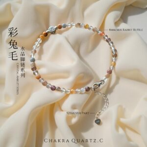 🤍《温柔时光》彩兔毛脚链 rainbow rabbit hair quartz anklet